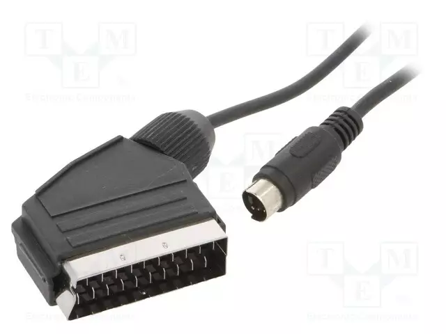 KAAPELI - DIN MINI 4PIN LIITIN,SCART-PISTOKE - 1,8M - MUSTA - PVC - Muut audio-videokaapelit - CCV-520 - 1