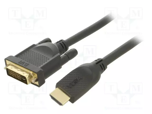KAAPELI - DVI-D (24+1) PISTOKE,HDMI-PISTOKE - PVC - 3M - MUSTA - HDMI, DVI, DisplayPort johdot - CG484G-3.0 - 1