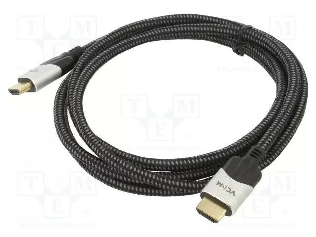 KAAPELI - HDMI-PISTOKE,MOLEMMIN PUOLIN - PVC - TEKSTIILI - 2M - MUSTA - HDMI, DVI, DisplayPort johdot - CG865-2.0 - 1