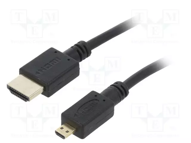 KAAPELI - HDMI 2.0 - HDMI-PISTOKE,MICRO HDMI PISTOKE - PVC - 3M - HDMI, DVI, DisplayPort johdot - CC-HDMID-10 - 1