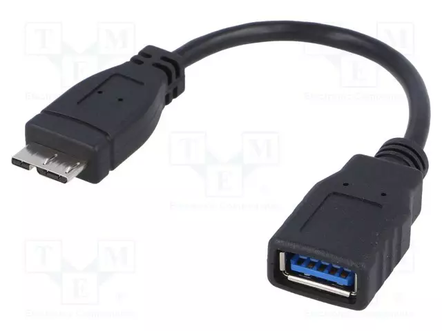 KAAPELI - OTG,USB 3.0 - USB A RASIA,USB B MIKROPISTOKE - 0,15M - USB kaapelit ja adapterit - AK-AD-30 - 1