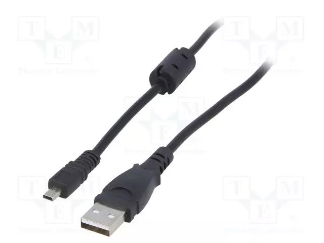 KAAPELI - USB 2.0 - UC-E6,USB A PISTOKE - NIKKELÖITY - 1,5M - MUSTA - USB kaapelit ja adapterit - AK-USB-20 - 1