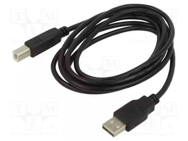 KAAPELI - USB 2.0 - USB A PISTOKE,USB B PISTOKE - 1,8M - MUSTA - CU - USB kaapelit ja adapterit - ART-AL-OEM-100 - 1