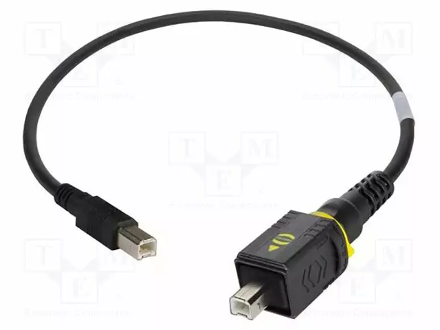 KAAPELI - HARTING PUSHPULL (V4) - USB 2.0 - 0,5M - MUSTA - IP65,IP67 - USB kaapelit ja adapterit - 09454453910 - 1