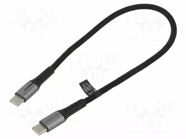 KAAPELI - USB 2.0 - USB C PISTOKE,MOLEMMIN PUOLIN - 0,3M - MUSTA - USB kaapelit ja adapterit - CU0420 - 1