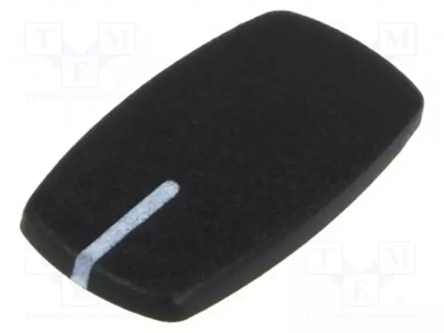 KANSI NUPILLE - ABS - MUSTA - SISÄÄNTYÖNNETTY - OSOITIN: VALKOINEN - OVAALI- - Potentiometrien nupit - A5040100 - 1