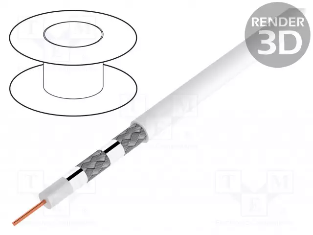 KOAKSIAALIKAAPELI - RAUTALANKA - CCS - PVC - VALKOINEN - Koaksiaalikaapelit - COAX-CCS-500 - 1