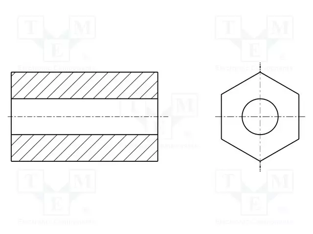 KOROKEHOLKKI - KUUSIKULMA- PBT - PIT: 14MM - SISÄØ: 2,95MM - Muoviset korotusruuvit ja -holkit - R30-9401400 - 1