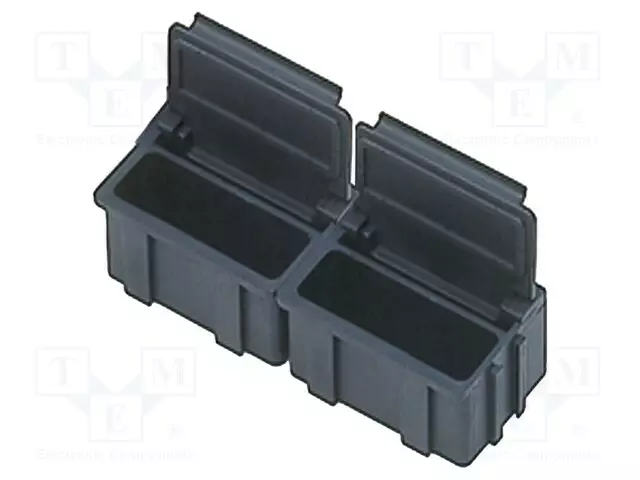 SÄILIÖ: LAATIKKO - KANNEN KANSSA - ESD - MUSTA - ESD rasiat, laatikot - BRN-9-322-VE10 - 1