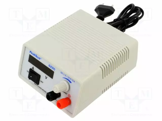 LABORATORY POWER SUPPLY: STANDARD - SINGLE-CHANNEL - 1.5÷15VDC - Laboratorioteholähteet - PKT-P6220 - 1
