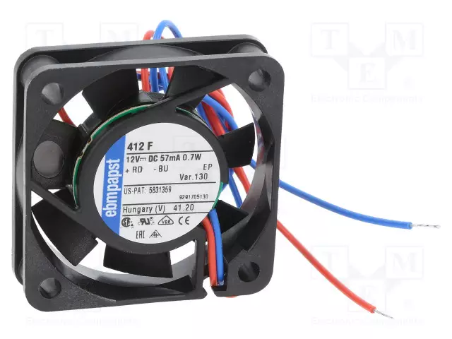 LAITETUULETIN - DC - 12VDC - 40X40X10MM - 8M3/H - 22,1DBA - LIUKU - DC 12V tuulettimet - 412F-130 - 1