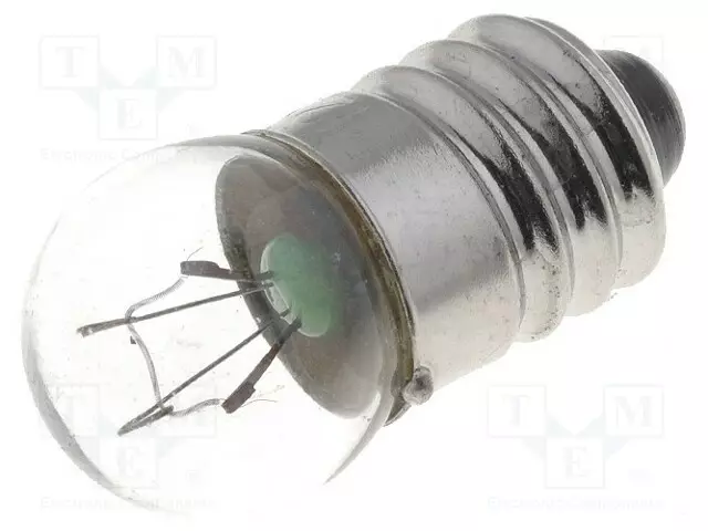 LAMPPU: MINIATYYRI - E10 - 12VDC - 100MA - LASIKUPU: KUULAMUOTOINEN - Merkkivalot ja pienoislamput - LAMP-EK12100 - 1