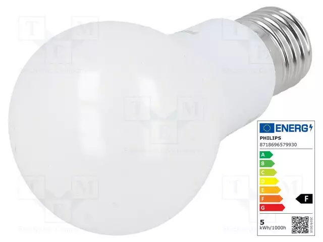 LED LAMPPU - VALKOINEN - E27 - 230VAC - 470LM - P: 5W - 200° - 3000K - LED lamput - 57993000 - 1