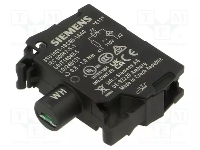 LED MERKKIVALORUNKO - 22MM - 3SU1.5 - VALAISTUS: LED - ETUPUOLI- - Taulukytkimien lisävarusteet - 3SU1401-1BC60-1AA0 - 1