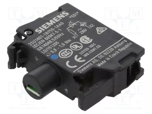 LED MERKKIVALORUNKO - 22MM - 3SU1.5 - VALAISTUS: LED - ETUPUOLI- - Taulukytkimien lisävarusteet - 3SU1401-1BF50-1AA0 - 1