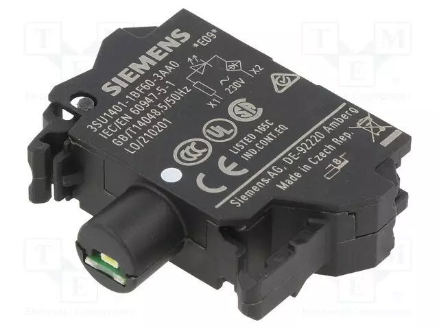 LED MERKKIVALORUNKO - 22MM - 3SU1.5 - VALAISTUS: LED - ETUPUOLI- - Taulukytkimien lisävarusteet - 3SU1401-1BF60-3AA0 - 1