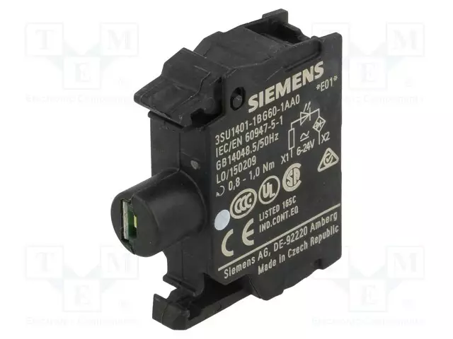 LED MERKKIVALORUNKO - 22MM - 3SU1.5 - VALAISTUS: LED - ETUPUOLI- - Taulukytkimien lisävarusteet - 3SU1401-1BG60-1AA0 - 1