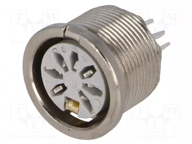 LIITIN: DIN - N LIITINAARAS - PIN: 7 - 270° - THT - 34V - 2A - HOPEOITU - DIN liittimet - 690-0700 - 1