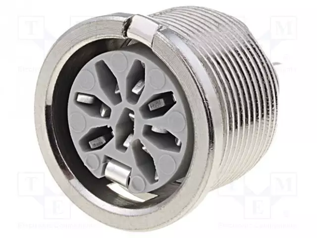 LIITIN: DIN - N LIITINAARAS - PIN: 8 - 270° - THT - 34V - 2A - HOPEOITU - DIN liittimet - 690-0800 - 1