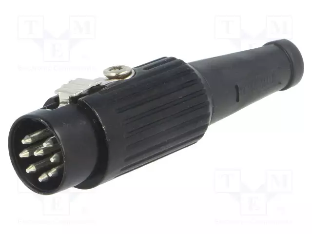 LIITIN: DIN - PISTOKE - UROS - PIN: 8 - 270° - SUORA - JOHTOON - 34V - 2A - DIN liittimet - 591-0800 - 1