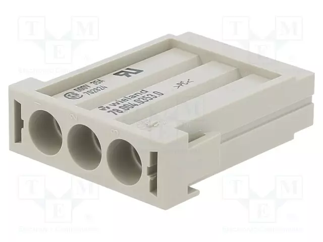 HDC LIITIN - NAARAS - PIN: 3 - MODUULI - HARMAA - MODUULIT: 1 - 40A - 600V - Wieland liittimet - 78.004.0353.0 - 1