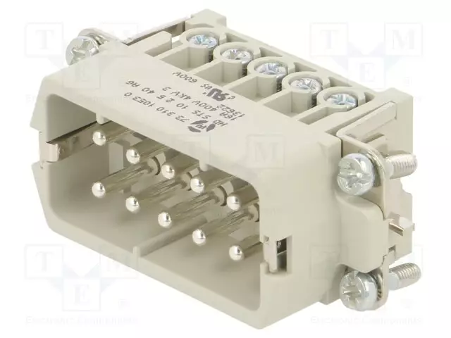 HDC LIITIN - UROS - PIN: 10 - KOKO 10A - LIITTIMEN SISÄOSA - 600V - 16A - Wieland liittimet - 73.310.1053.0 - 1