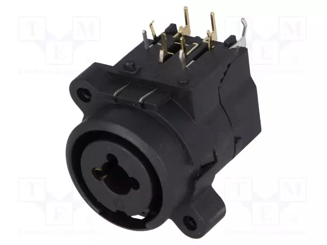 LIITIN: JACK 6,3MM + XLR - N LIITINAARAS - 90° KULMA - THT - Plugit ja jakit - FC2430 - 1