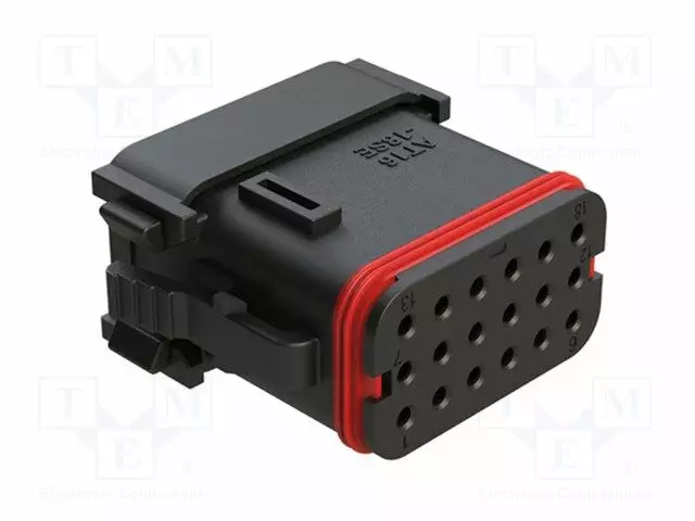 LIITIN: JOHTO-JOHTO - PISTOKE - NAARAS - A - 13A - PIN: 18 - JOHTOON - MUSTA - Ajoneuvoliittimet - AT1618SEK004-AMP-0 - 1