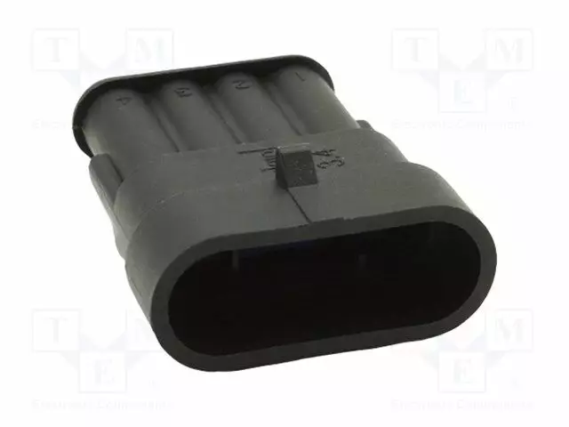 LIITIN: JOHTO-JOHTO - PISTOKE - UROS - PIN: 4 - SUORA - PURISTUS - MUSTA - Ajoneuvoliittimet - PX2000P04BK-BUL-0 - 1