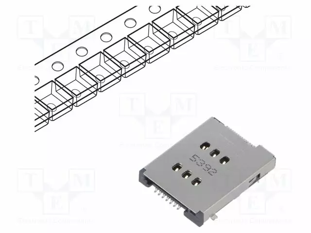 LIITIN: KORTTEJA VARTEN - NANO SIM - KAKSOIS-PUSH-PULL - SMT - Korttiliittimet - 115U-B110 - 1