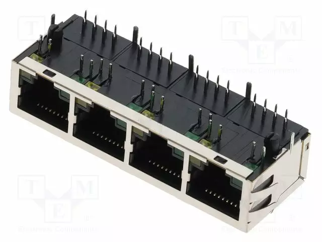 LIITIN: RJ45 - PIN: 32 - CAT: 6 - SUOJATTU,EMI - KULLATTU - THT - NAARAS - RJ liittimet - ARJ14AMBSAABEM-0 - 1