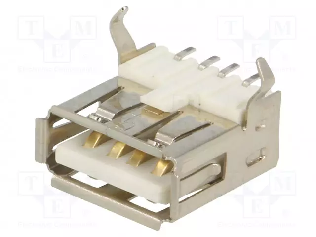 LIITIN: USB A - PISTORASIA - PCB - SMT - PIN: 4 - VAAKASUORA - USB 2.0 - USB liittimet - KEYS920 - 1