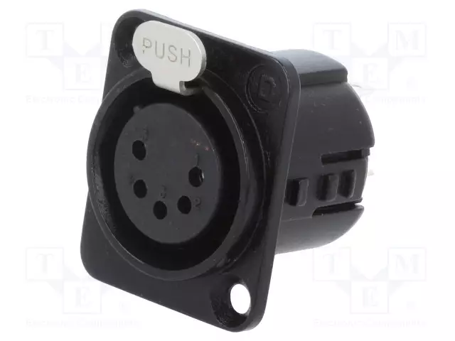 LIITIN: XLR - N LIITINAARAS - 7,5A - 50V - PIN: 5 - SUORA - HOPEOITU - XLR liittimet ja tarvikkeet - 718-0500 - 1