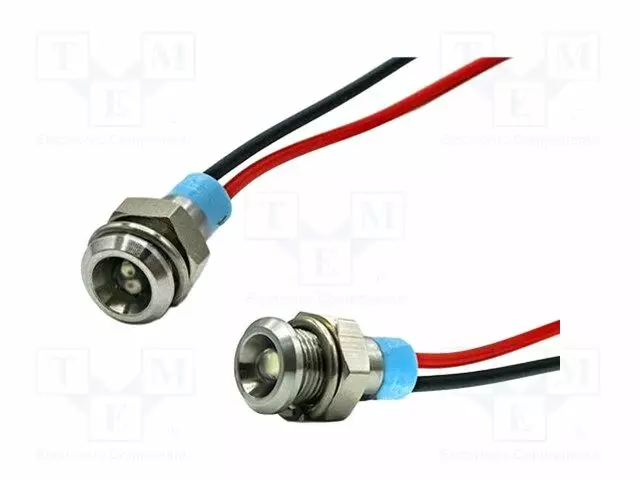 MERKKIVALO: LED - LITTEÄ - KELTAINEN - 6VDC - IP67 - JOHDOT - 3MM - 620MCD - Merkkivalot ja pienoislamput - 6063315120F-DIA-0 - 1