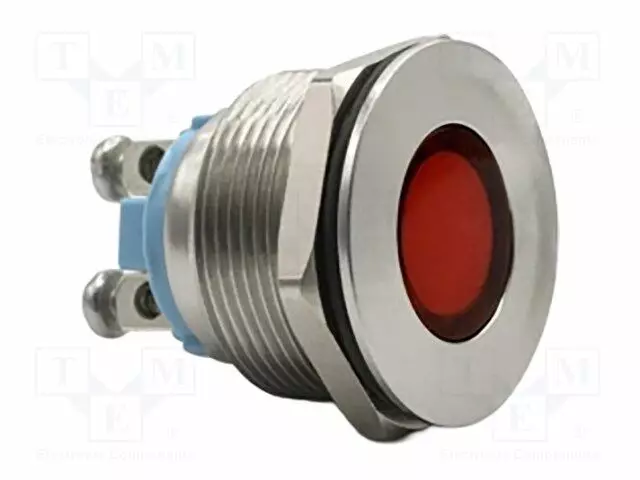 MERKKIVALO: LED - LITTEÄ - PUNAINEN - 3VDC - JOHDOT - 13,8MM - 200MCD - Merkkivalot ja pienoislamput - 6221101304F-DIA-0 - 1