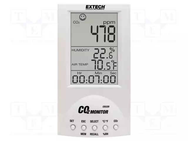 MITTARI: CO2- LÄMPÖTILA- JA KOSTEUS-ALUE: 0÷9999PPM (CO2) - Kaasumittarit ja -dataloggerit - CO220 - 1