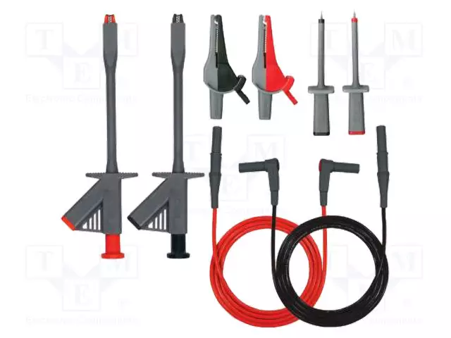 MITTAUSJOHDOT - JODH.ERISTEMATER: PVC - MUSTA JA PUNAINEN - 4MM - Mittausjohdot - 370000 - 1