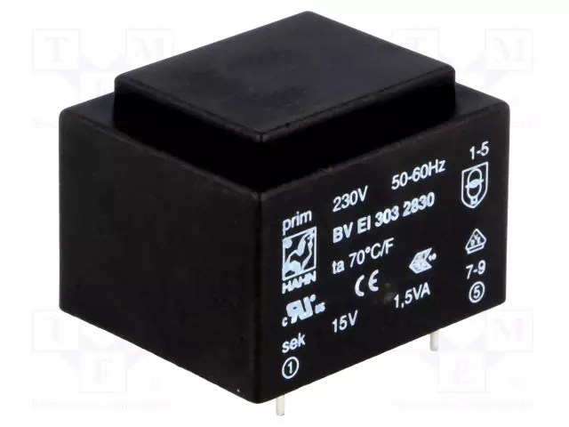 MUUNTAJA - 1,5VA - 230VAC - 15V - 100MA - PCB - BVEI - Piirilevymuuntajat - BVEI3032830 - 1