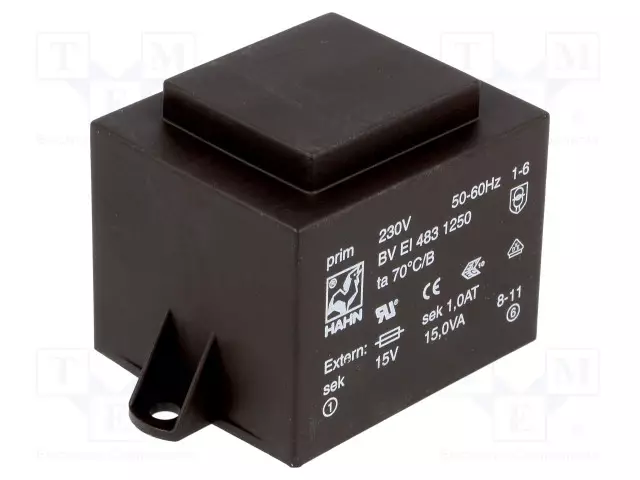 MUUNTAJA - 15VA - 230VAC - 15V - 1A - PCB - BVEI - Piirilevymuuntajat - BVEI4831250 - 1