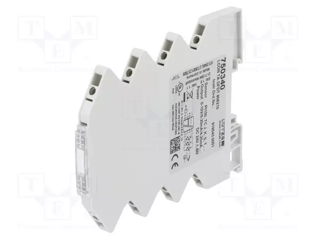 MUUNTAJA: LÄMPÖTILA-UVIRT: 24VDC - 6,2X90X115,5MM - DIN-KISKOLLE - Teollisuus lämpötila-anturit & muuntimet - 750340 - 1