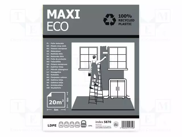 PAINTING FOIL - L: 5M - WIDTH: 4M - MUSTA - Pakkaaminen ja suojaus - SOLID-5870 - 1