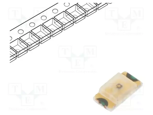 LED - VIHREÄ - SMD - 0603 - 780MLM - 45÷280MCD - 1,6÷2,4VDC - 150° - 20MA - Pintaliitos LED - LG-Q396-PS-35-0-20 - 1