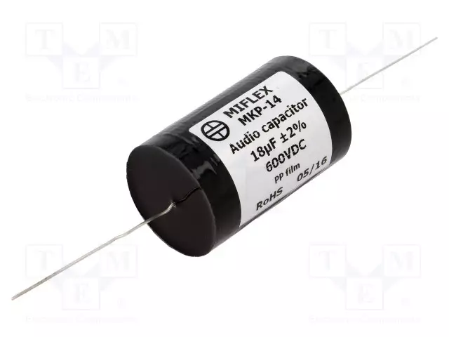 POLYPROPYLEENIKONDENSAATTORI - 18UF - 600VDC - ±2% - Ø39,2X62MM - Kondensaattorit MKP - MKP14-18U600 - 1