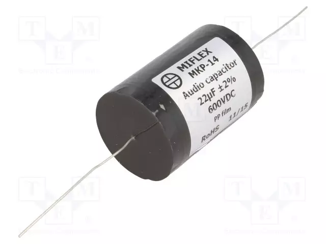 POLYPROPYLEENIKONDENSAATTORI - 22UF - 600VDC - ±2% - Ø43,5X62MM - Kondensaattorit MKP - MKP14-22U600 - 1