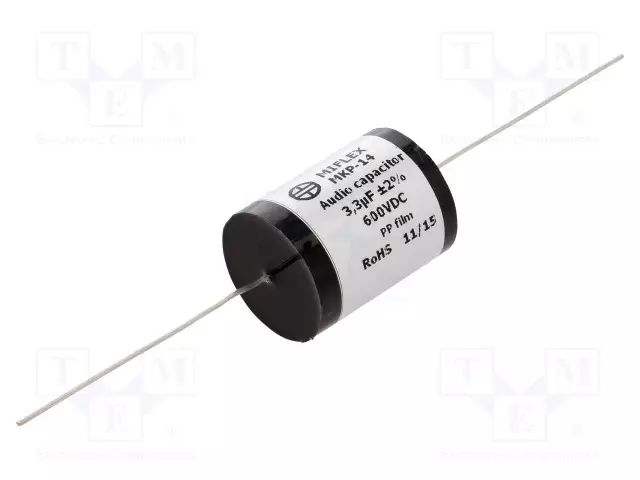 POLYPROPYLEENIKONDENSAATTORI - 3,3UF - 600VDC - ±2% - Ø23,9X35MM - Kondensaattorit MKP - MKP14-3.3U600 - 1