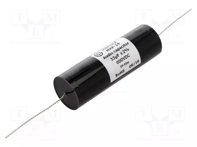 POLYPROPYLEENIKONDENSAATTORI - 33UF - 600VDC - ±2% - Ø36,4X112MM - Kondensaattorit MKP - MKP14-33U600 - 1