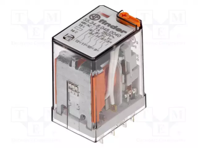 RELE - 4PDT - UKELAN: 48VAC - 7A/250VAC - 7A/30VDC - Teollisuusreleet - 55.34.8.048.0040 - 1