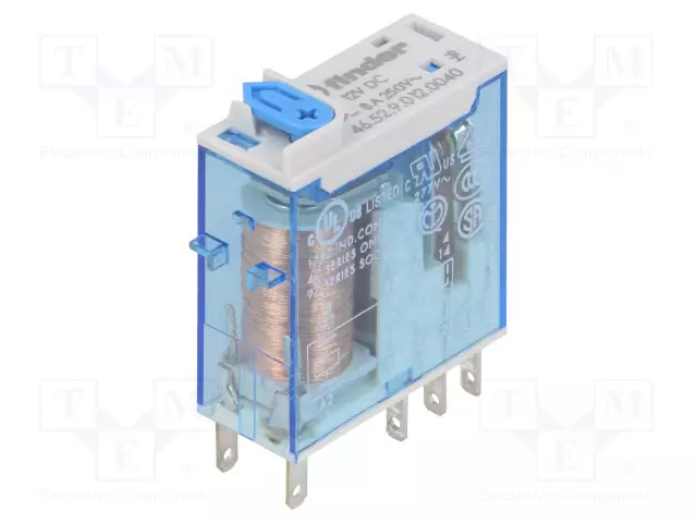 RELE - DPDT - UKELAN: 12VDC - 8A/250VAC - 8A/30VDC - Teollisuusreleet - 46.52.9.012.0040 - 1