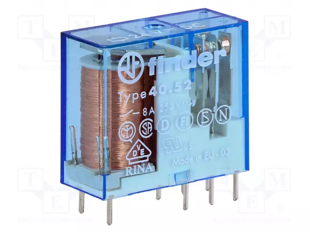 RELE - DPDT - UKELAN: 24VDC - 8A/250VAC - 8A/30VDC - Pienoisreleet - 40.52.9.024.000 - 1