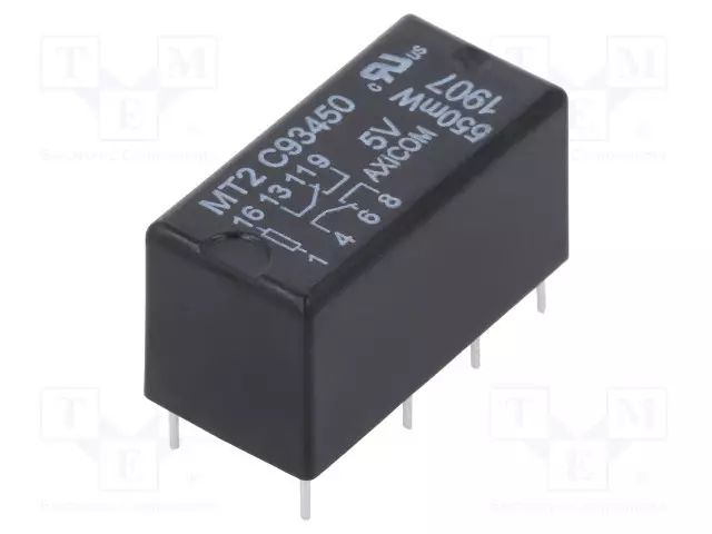 RELE - DPDT - UKELAN: 5VDC - IKOSKETINTEN MAX: 2A - Pienoisreleet - C93450 - 1